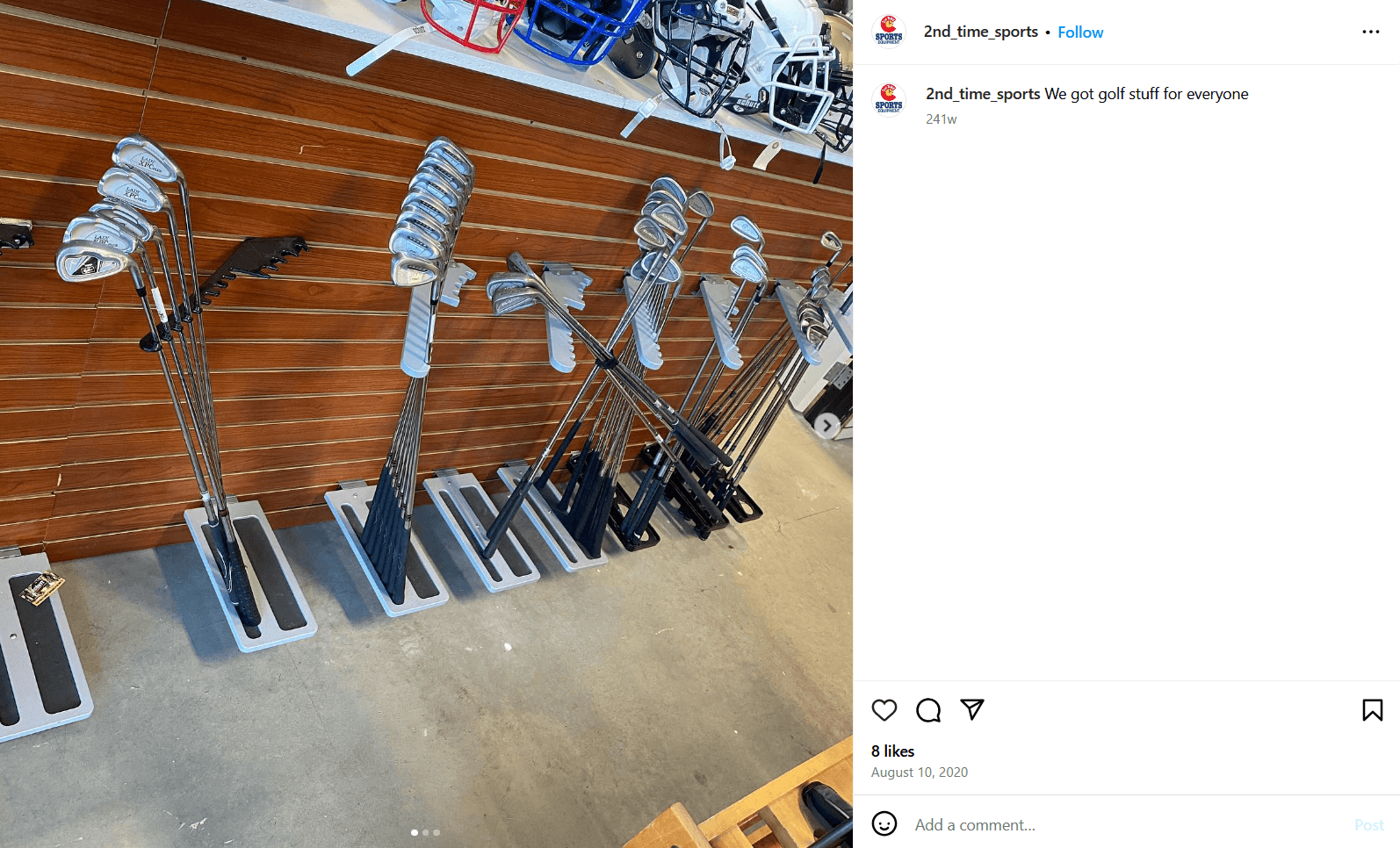 a screenshot from 2nd Time Sports' Instagram page