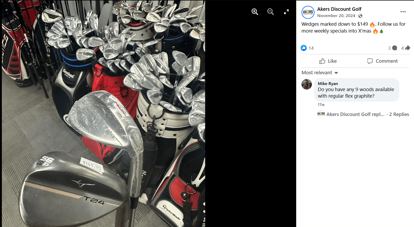 a screenshot from Akers Discount Golf instagram account