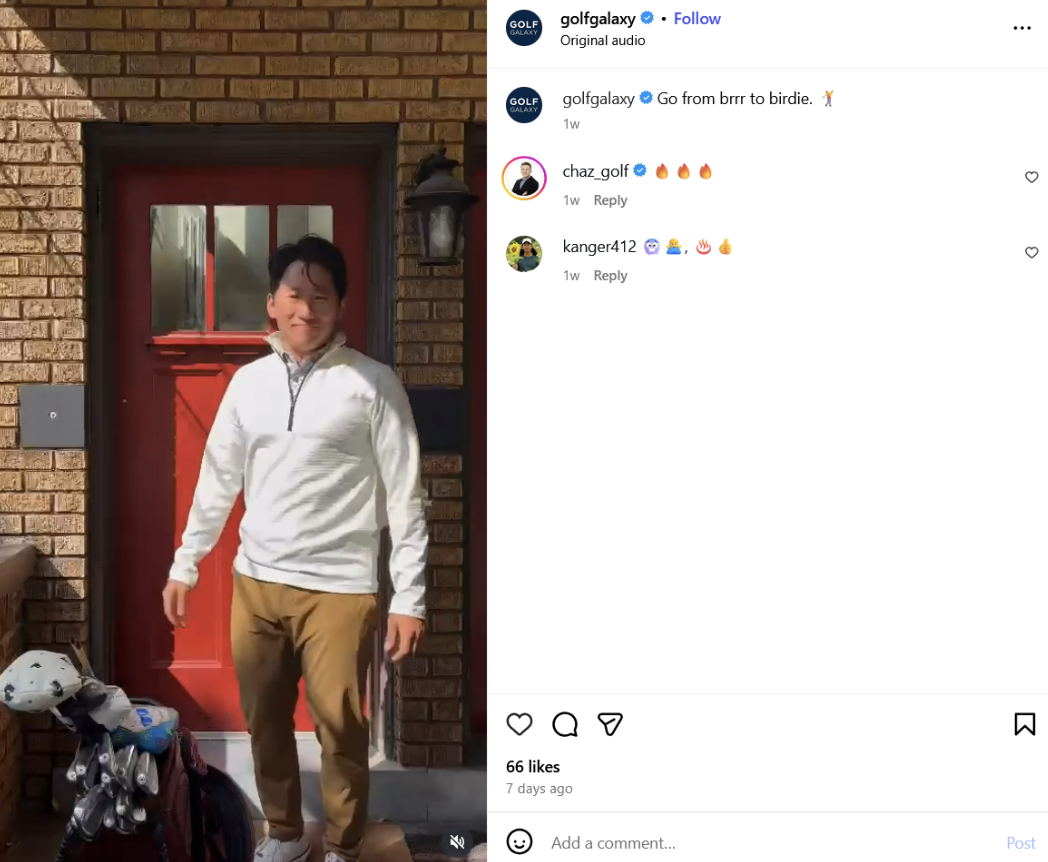 golf galaxy instagram post