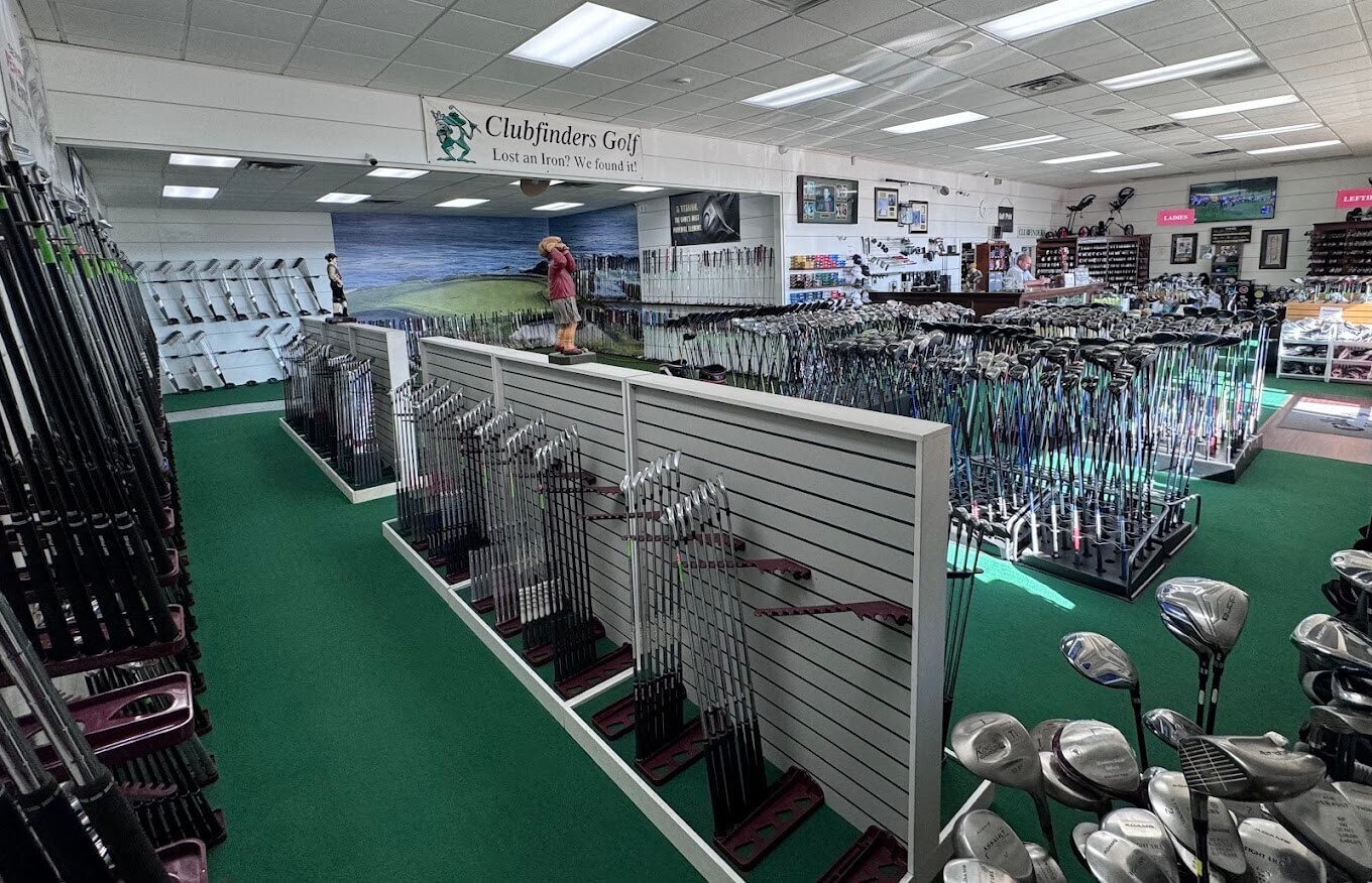 The interior of Clubfinders Golf. Featuring faux 