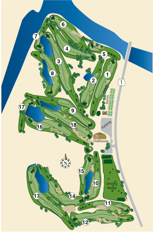 The layout for the North Palm Beach Country Club in 2006 to present