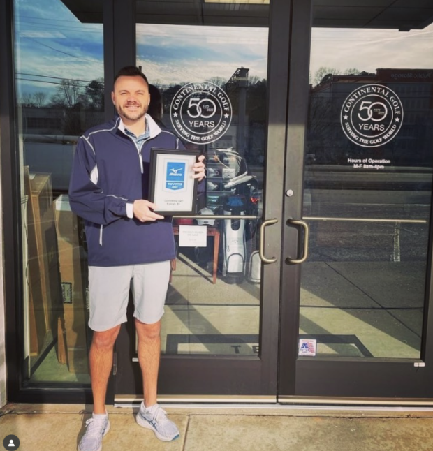 Continental Golf club winning award on Instagram
