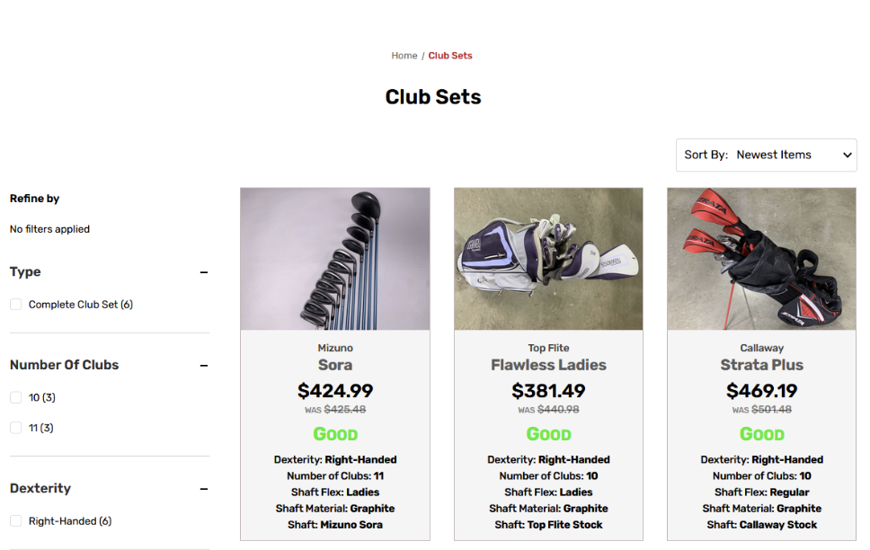 club sets available on Stickhawk