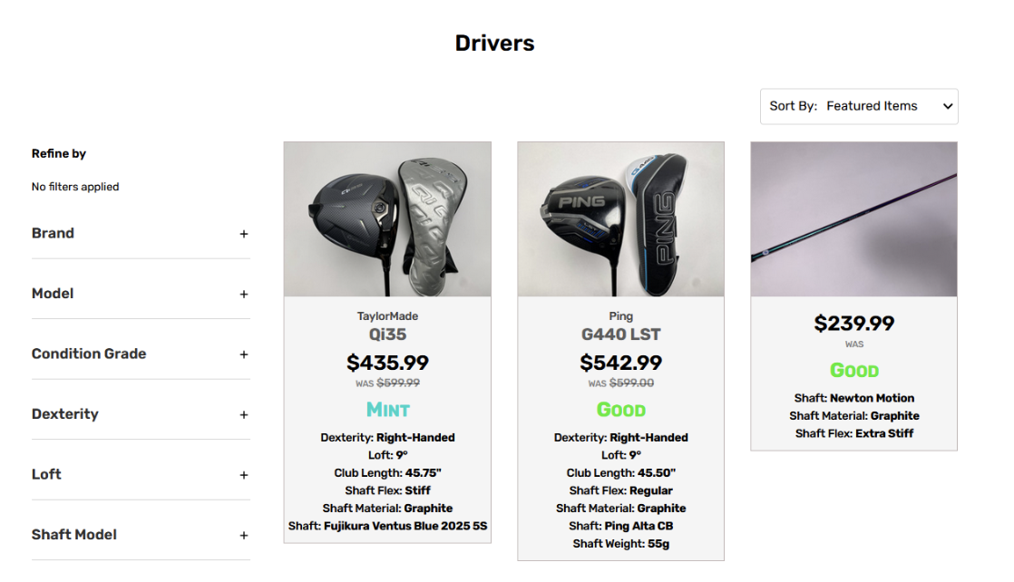 drivers on Stickhawk website