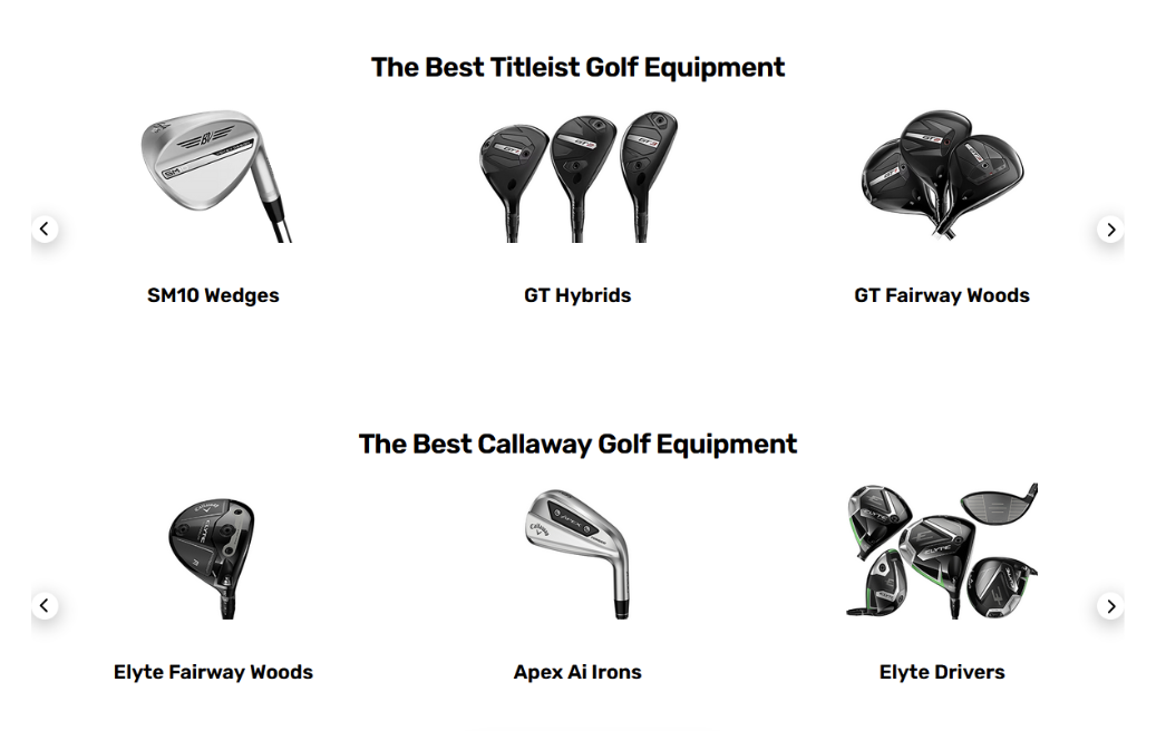 Titlist golf gear on Stickhawk's used golf gear website