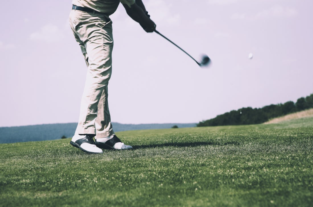 golfer with used clubs