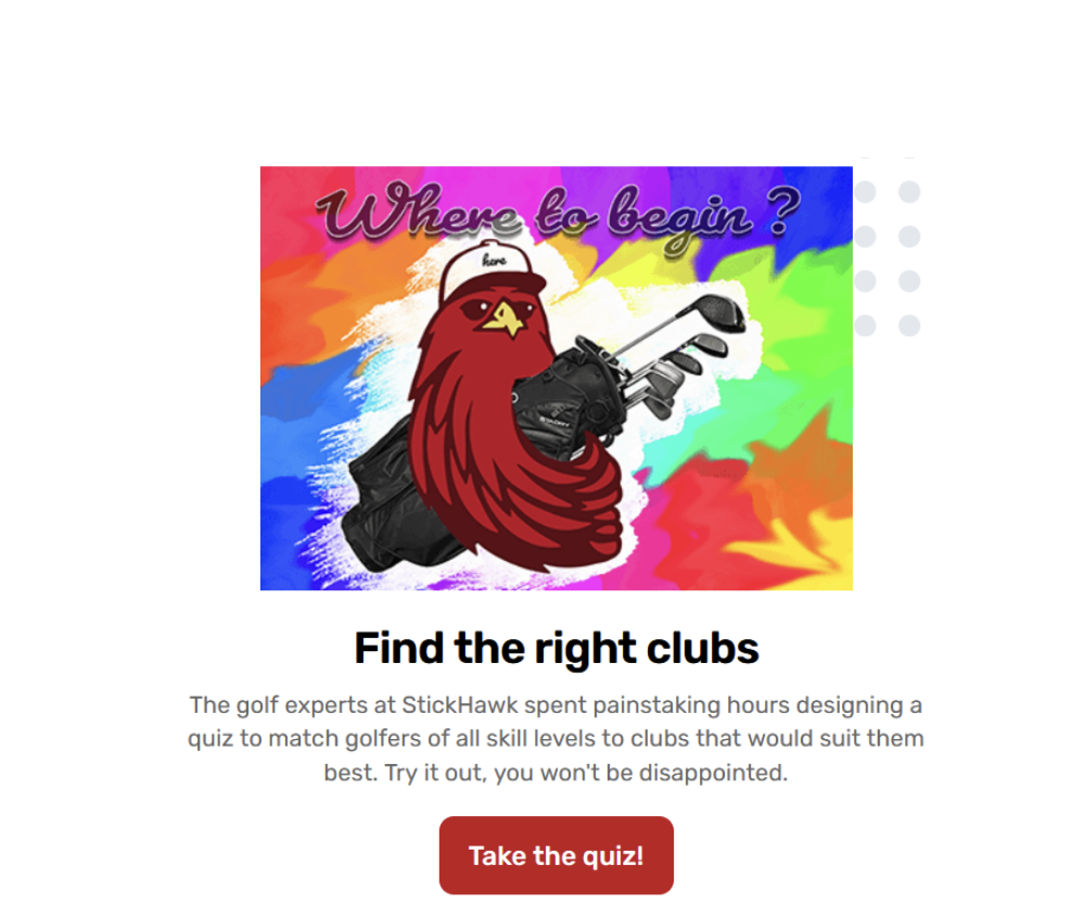 Find the Right Golf Clubs quiz on Stickhawk