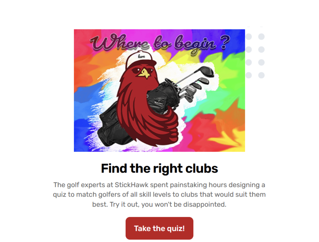 Stickhawk golf club match quiz