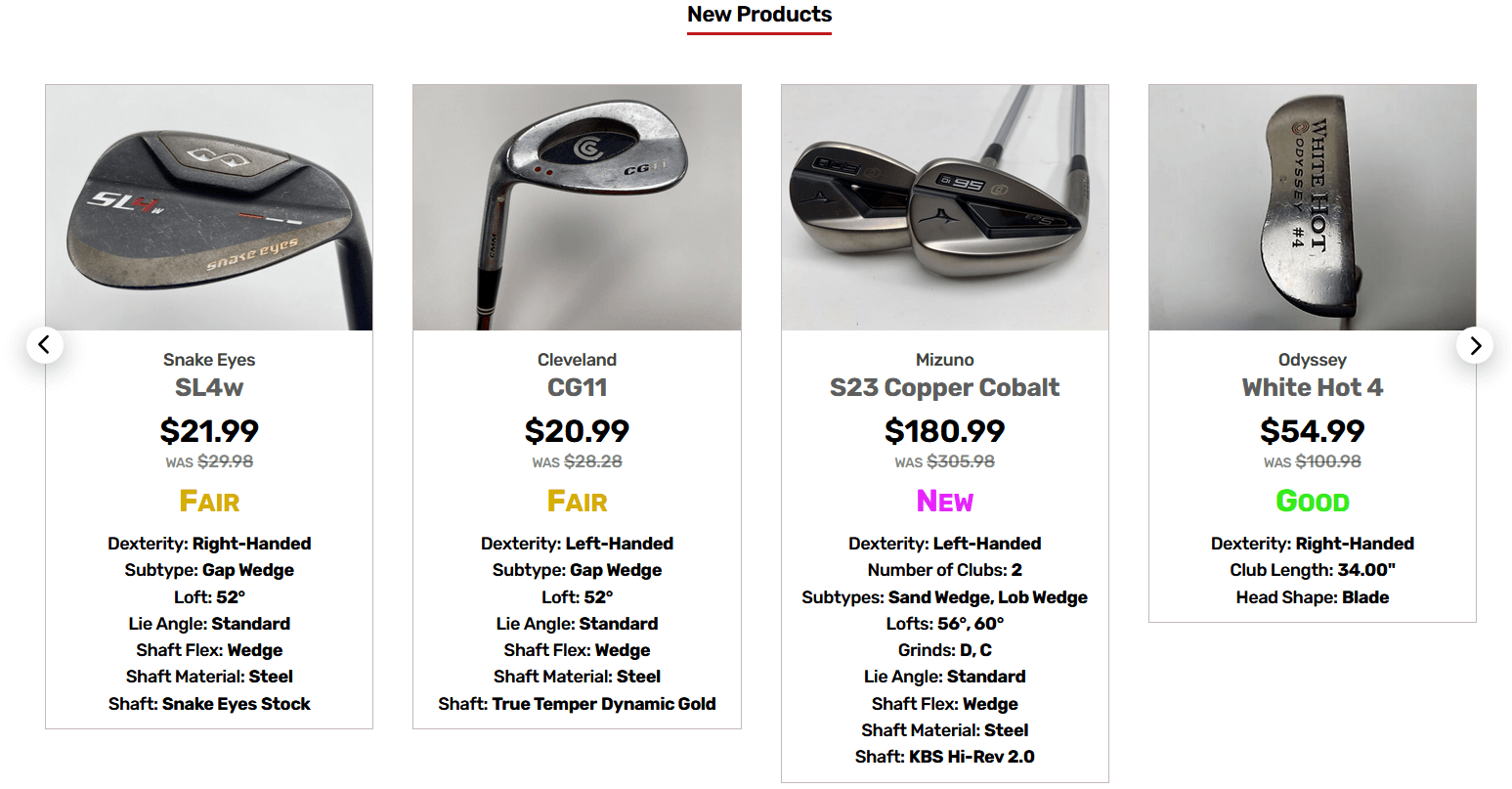 screenshot of the StickHawk website showing their newest products