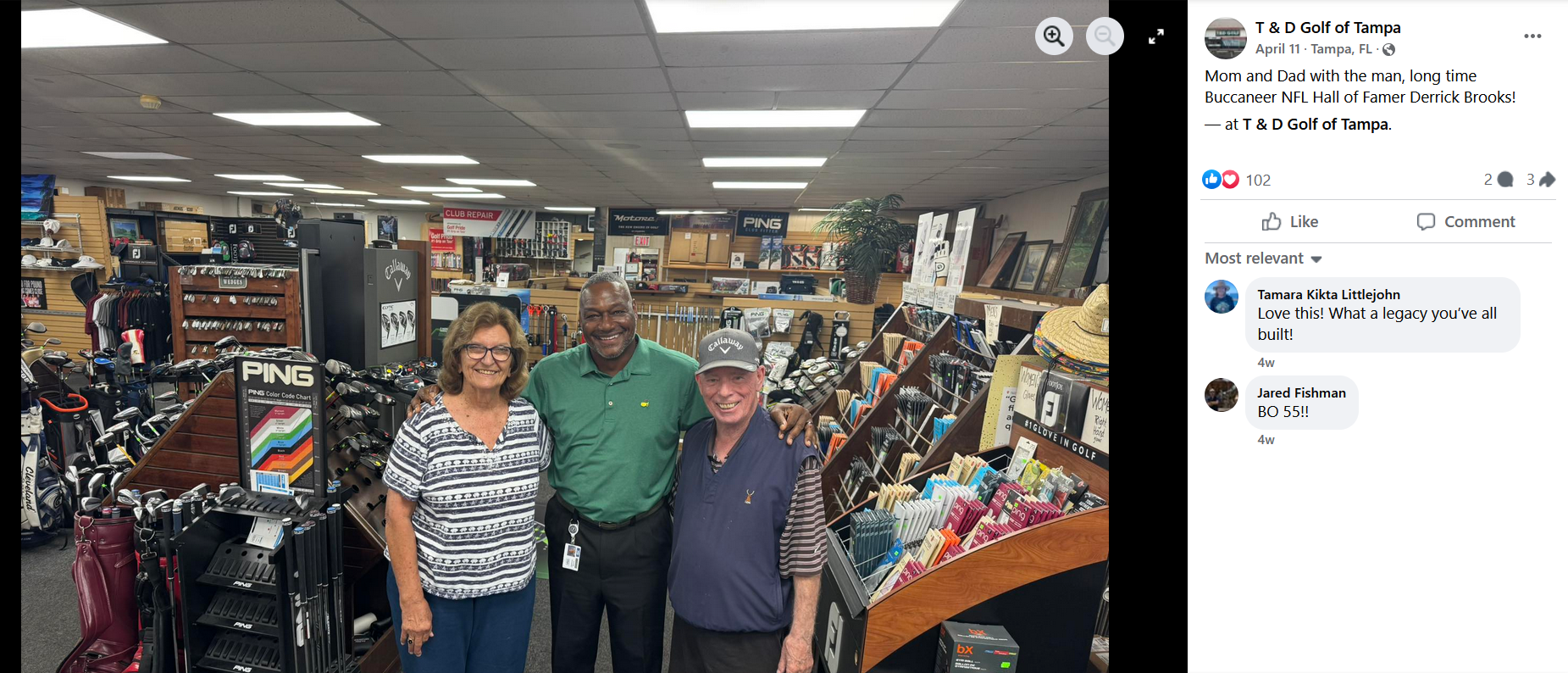 a view from inside the T&D golf store that they posted on their Facebook page