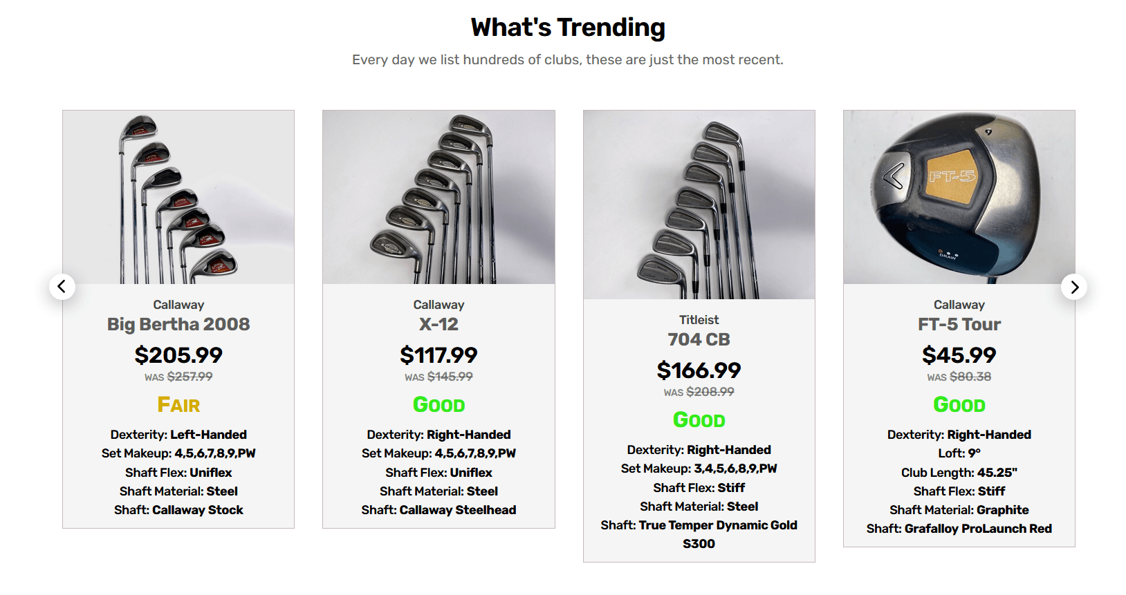 trending clubs section on the StickHawk website