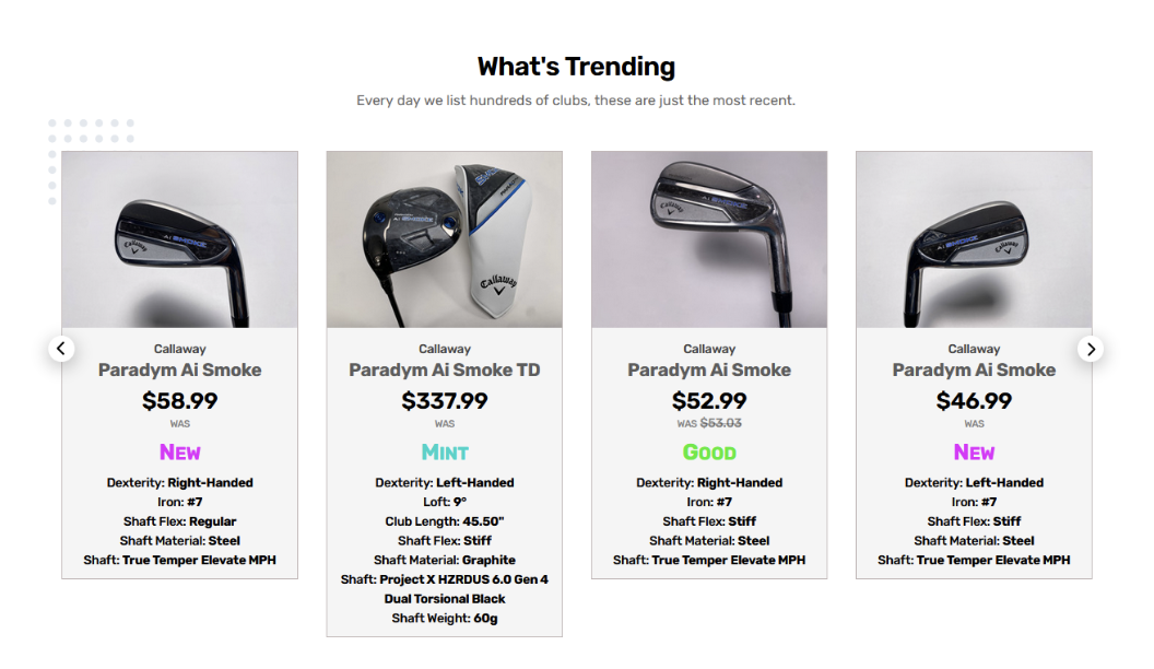 trending used golf clubs in scottsdale